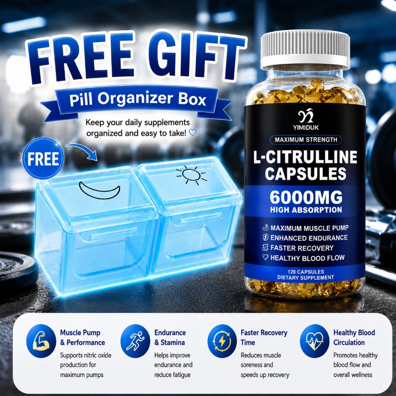 Pre Workout Supplement - 6000mg L-Sitrülin Kapsülleri, Premium Sitrülin, E