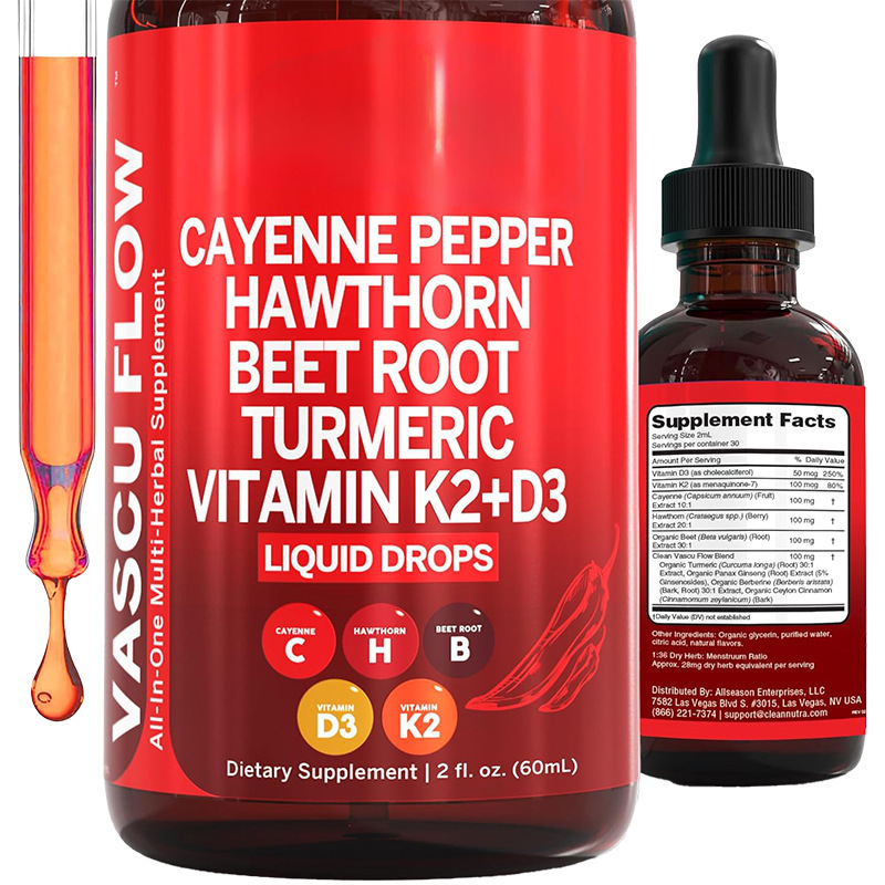 Vitamin D3 K2 Drop - 60ML Ceylan Biberi Damlaları, Sıvı Ceylan