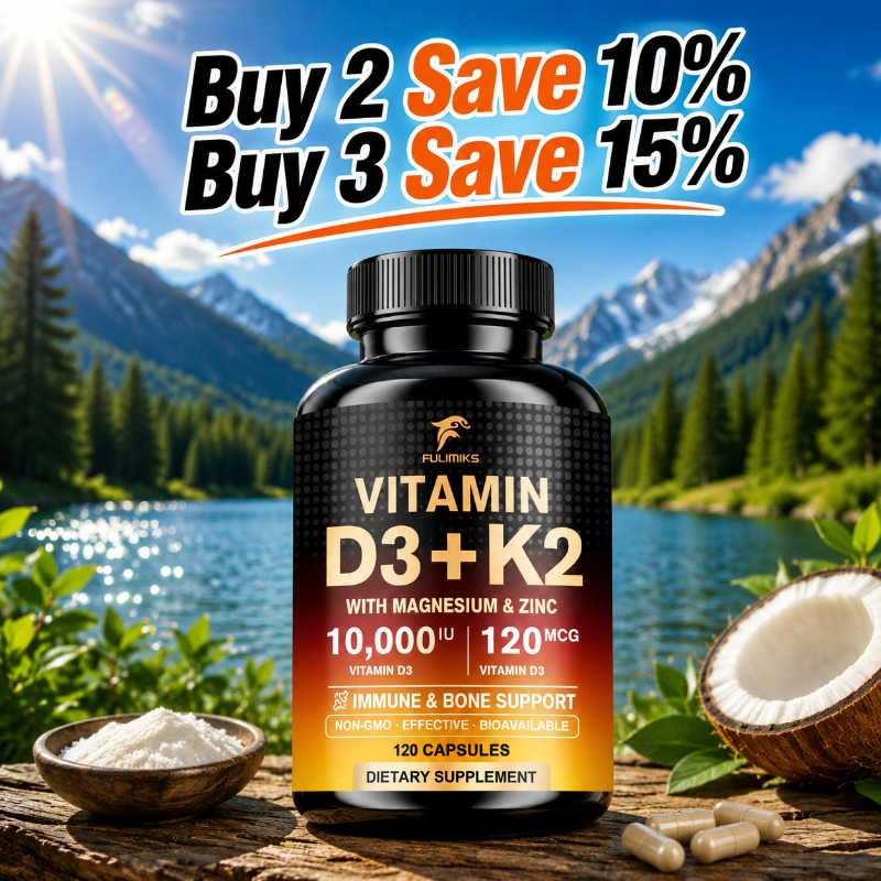 Vitamin D3 K2 Drop - 10000IU Vitamin D3 K2 Takviyesi, Magnezyum