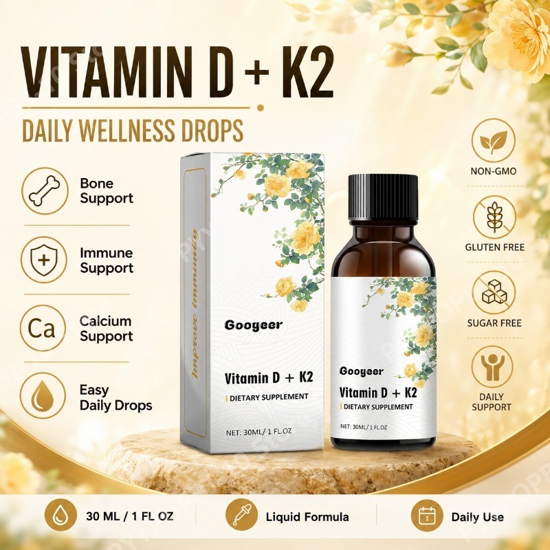 Vitamin D3 K2 Drop - Googeer Vitamin D3 K2 Sıvı Damlaları
