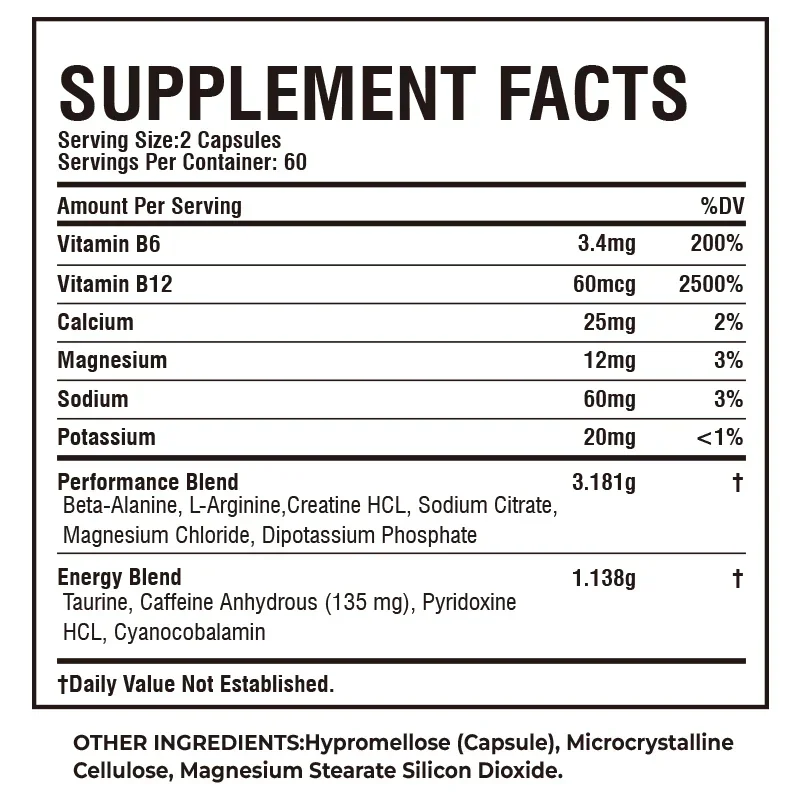 Pre Workout Supplement - Spor Antrenman Öncesi Takviyesi - Kas