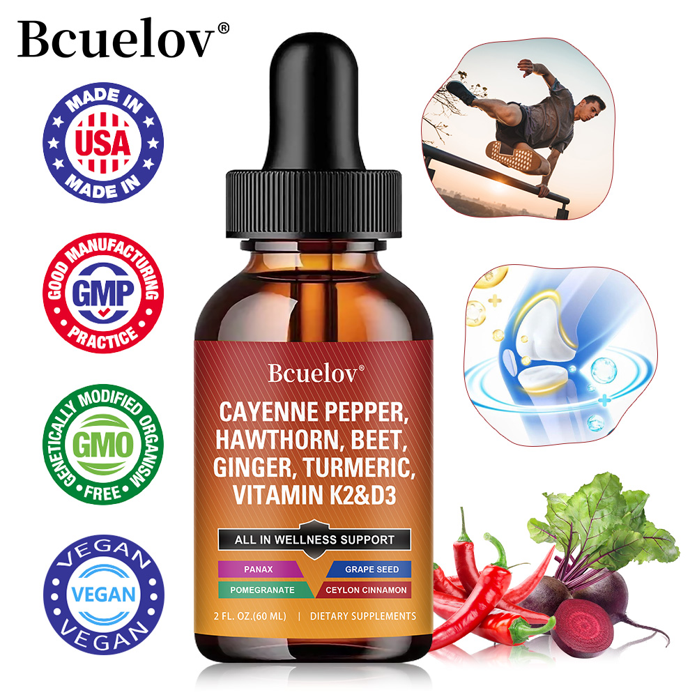 Vitamin D3 K2 Drop - Cayenne Biber Sıvı Damlaları + Alıç,