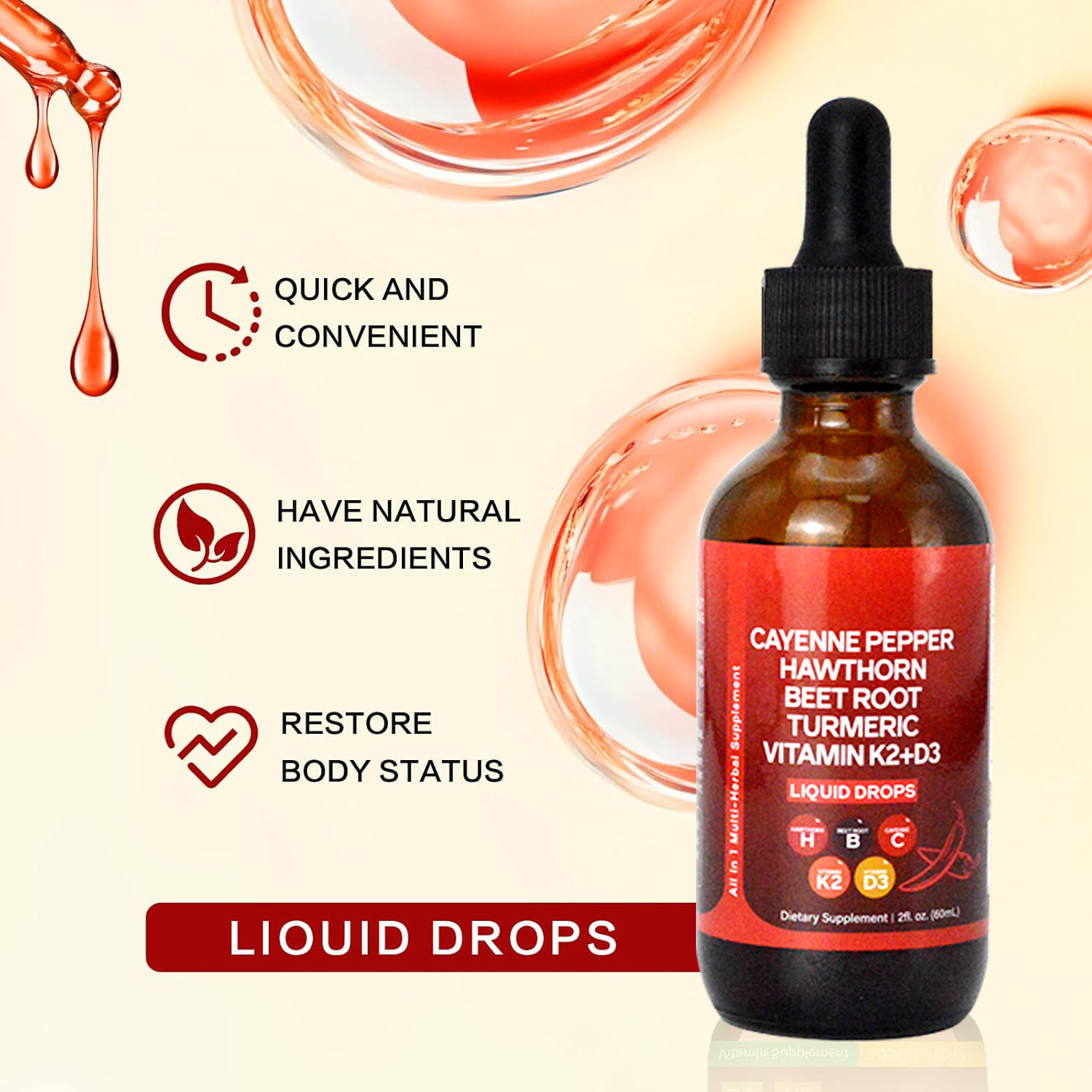 60ML Ceylan Biberi Damlaları,  - Vitamin D3 K2 Drop incelemesi ve fiyatı