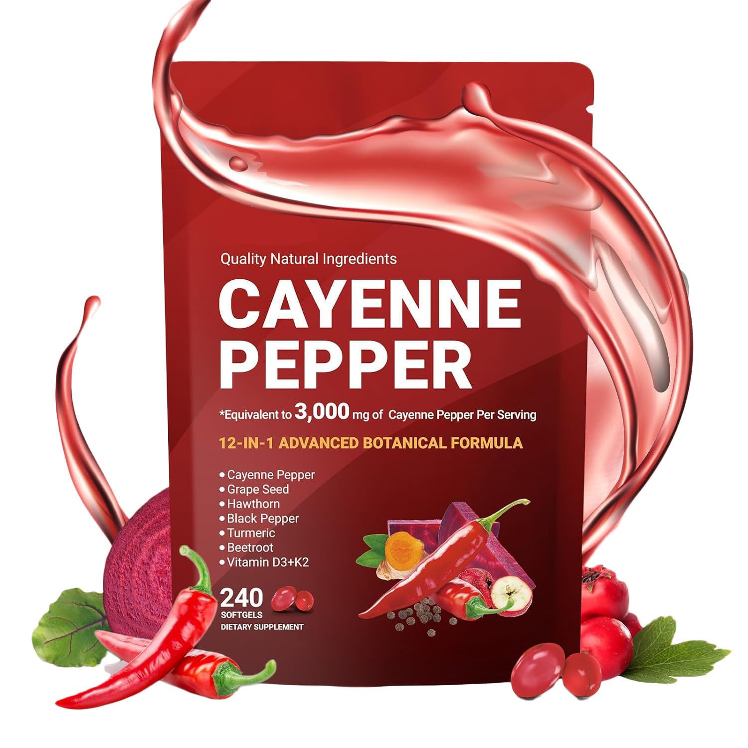 240 Yumuşak Kapsül Cayenne Bib - Vitamin D3 K2 Drop incelemesi ve fiyatı