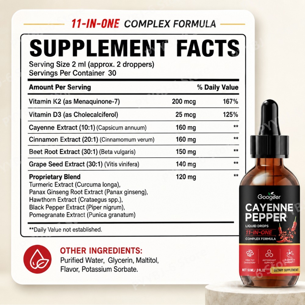 Googeer Cayenne Biberi Sıvı Da - Vitamin D3 K2 Drop incelemesi ve fiyatı